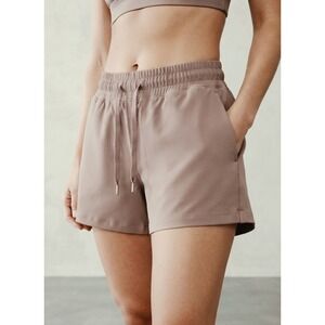 Old Navy Powersoft Active High-Rise Go-Dry Drawstring Athletic Shorts Mauve L